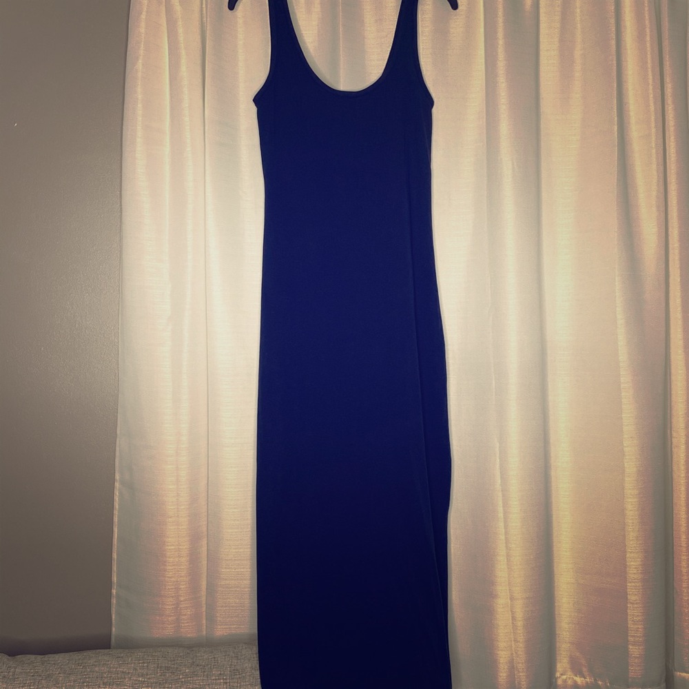 Navy Scoop Neck Dress